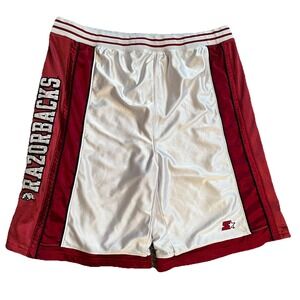 VTG Y2K Starter Dazzle Shorts Razorbacks XL Shiny College Sports Hogs Basketball